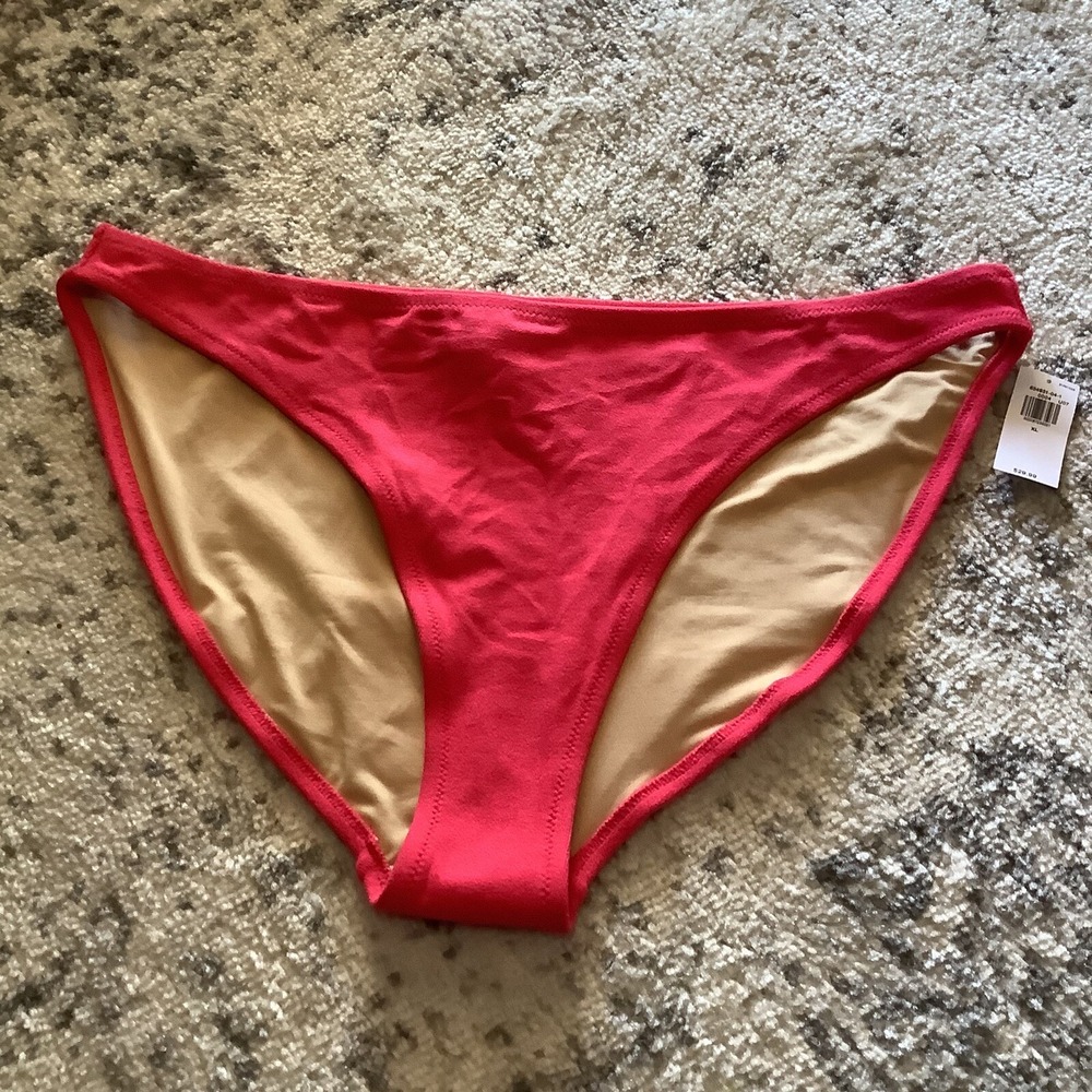 Old Navy Womens High Waisted Bikini Swim Bottoms Pink Red XL NEW
